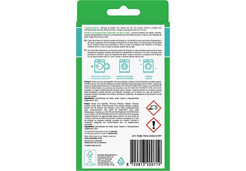 Limpiador - Ezeetabs, Para lavadoras, 2 pastillas, 35 gr, Verde