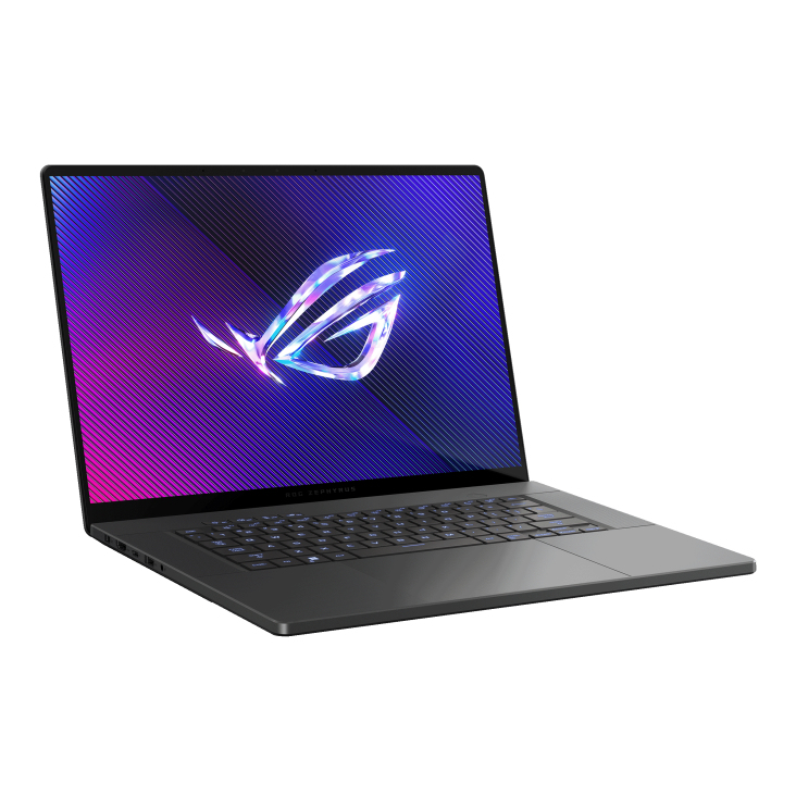 Una computadora portátil negra con una pantalla encendida que muestra un logotipo. La computadora portátil está abierta.