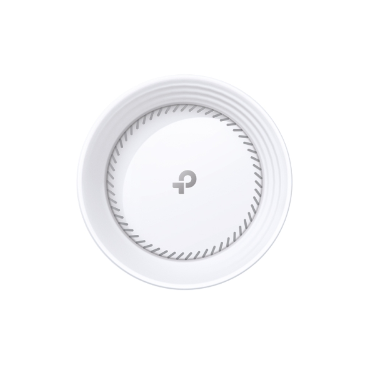 Routeur blanc sur fond blanc. Il y a un logo TP-Link au milieu.