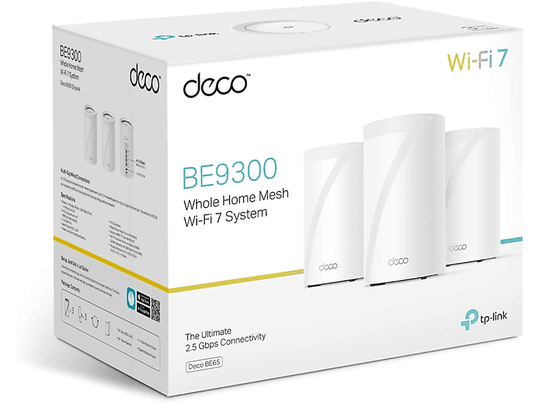 TP-LINK Deco BE65 | BE9300 Tri-Band Smart Mesh WiFi 7 (3-Pack