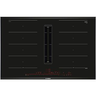 BOSCH PXX875D57E - Plan de cuisson à induction avec hotte aspirante intégrée (Noir)