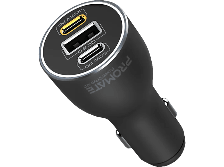 PROMATE PowerDrive-120W - Autoladegerät (Schwarz)