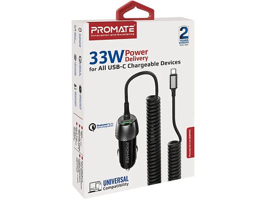 PROMATE PowerDrive-33PDC QC3.0 - Chargeur de voiture (Noir)