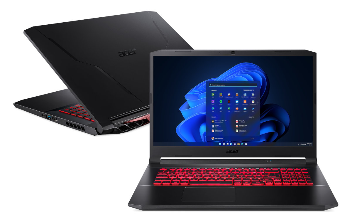 Laptop ACER Nitro 5 AN517-54-7104 FHD i7-11600H/16GB/1TB SSD/RTX3050 4GB/Win11H Czarny