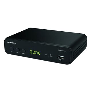 Sintonizador TDT - Metronic ZapBox, DVB-T2, HEVC, HD-SP.1, Botón SOS, Sintonización automática, USB, Negro