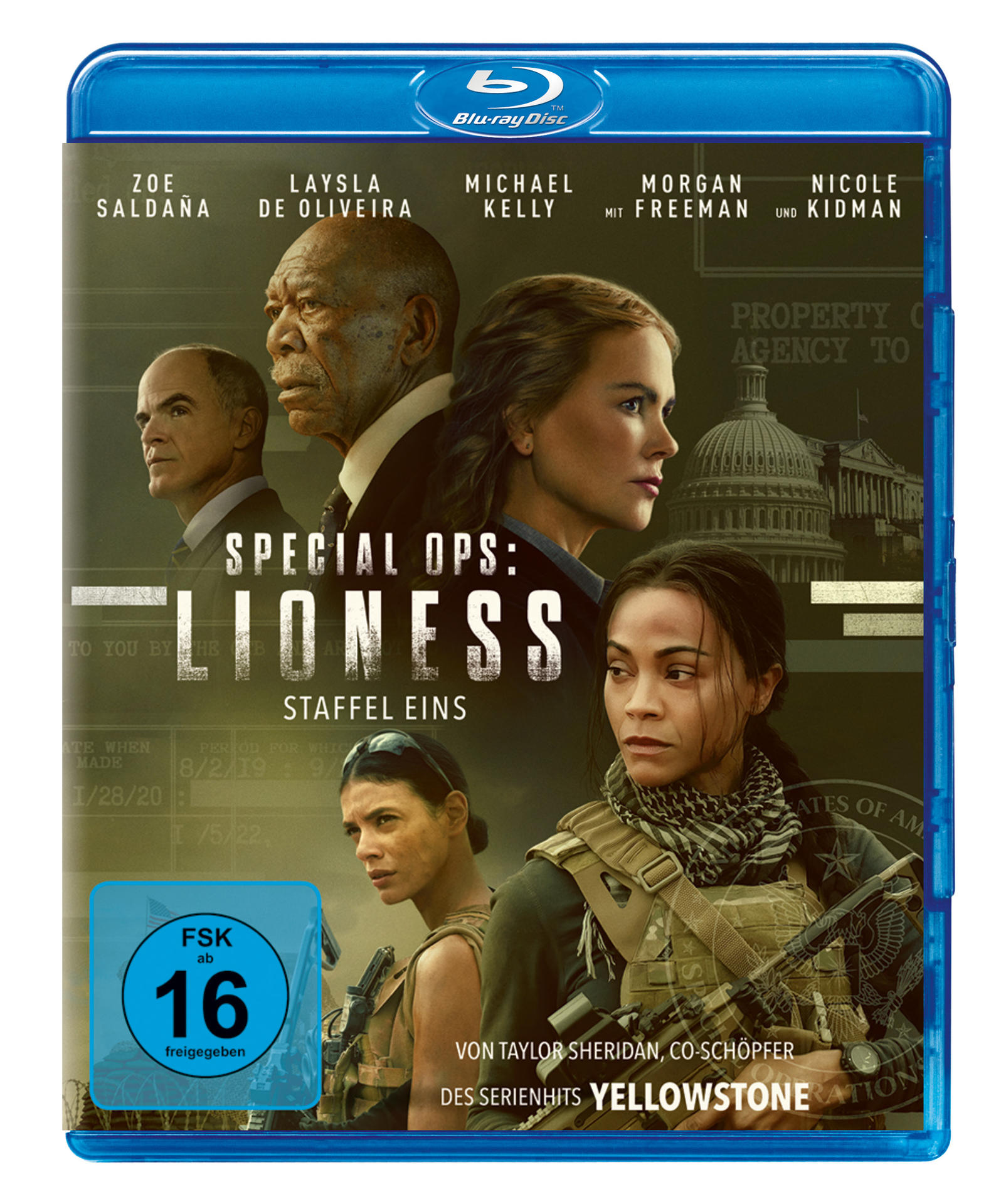 Blu-ray-Cover für 'Special Ops: Lioness' mit mehreren Schauspielern und Filmtitel.