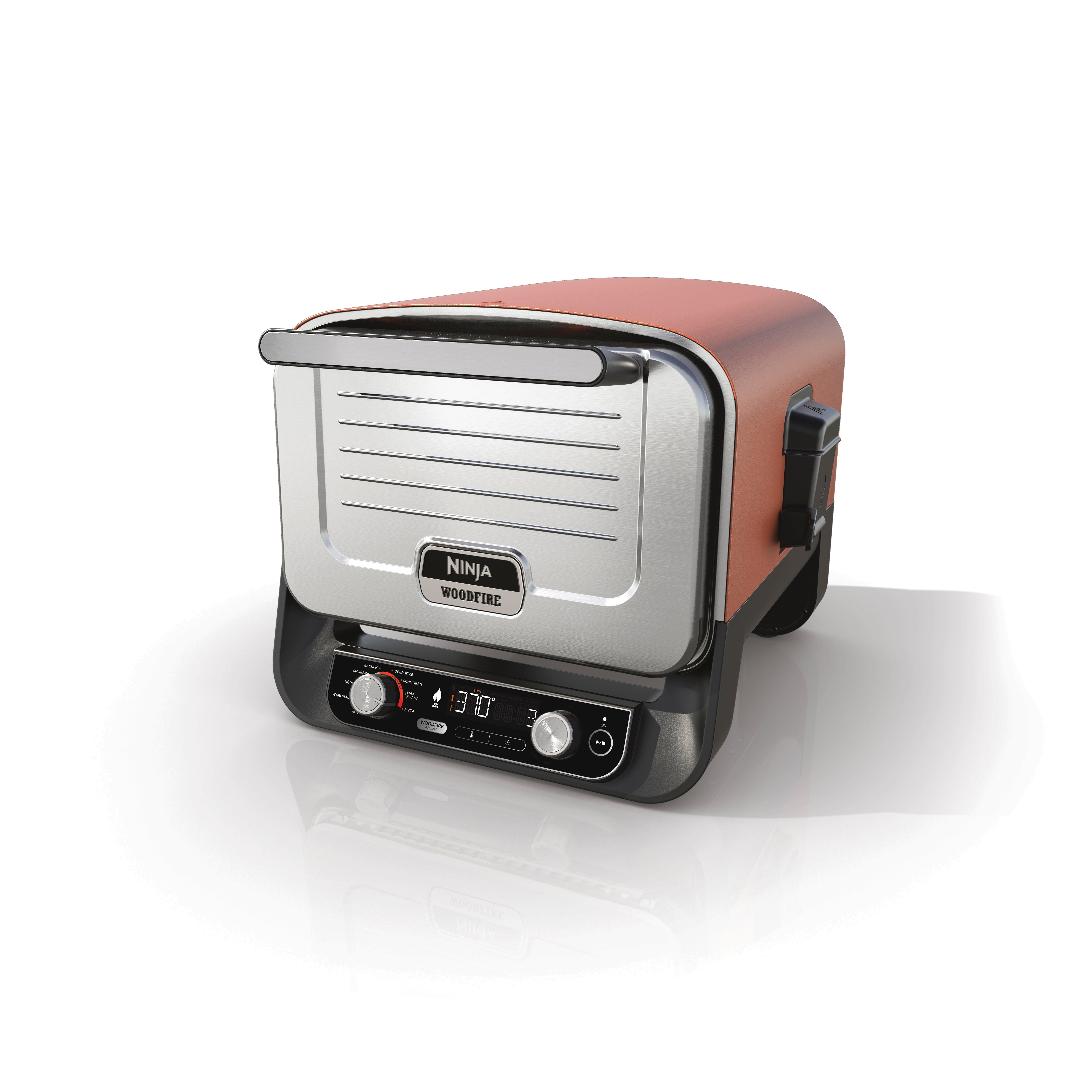 NINJA OO101DE Woodfire Outdoor Oven Elektrogrill, Terrakotta Korpus/Stahltür (2400 Watt)