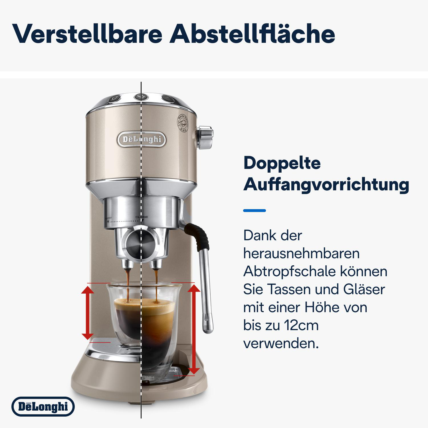 DELONGHI Dedica Arte EC885.BG Espressomaschine Beige metallic