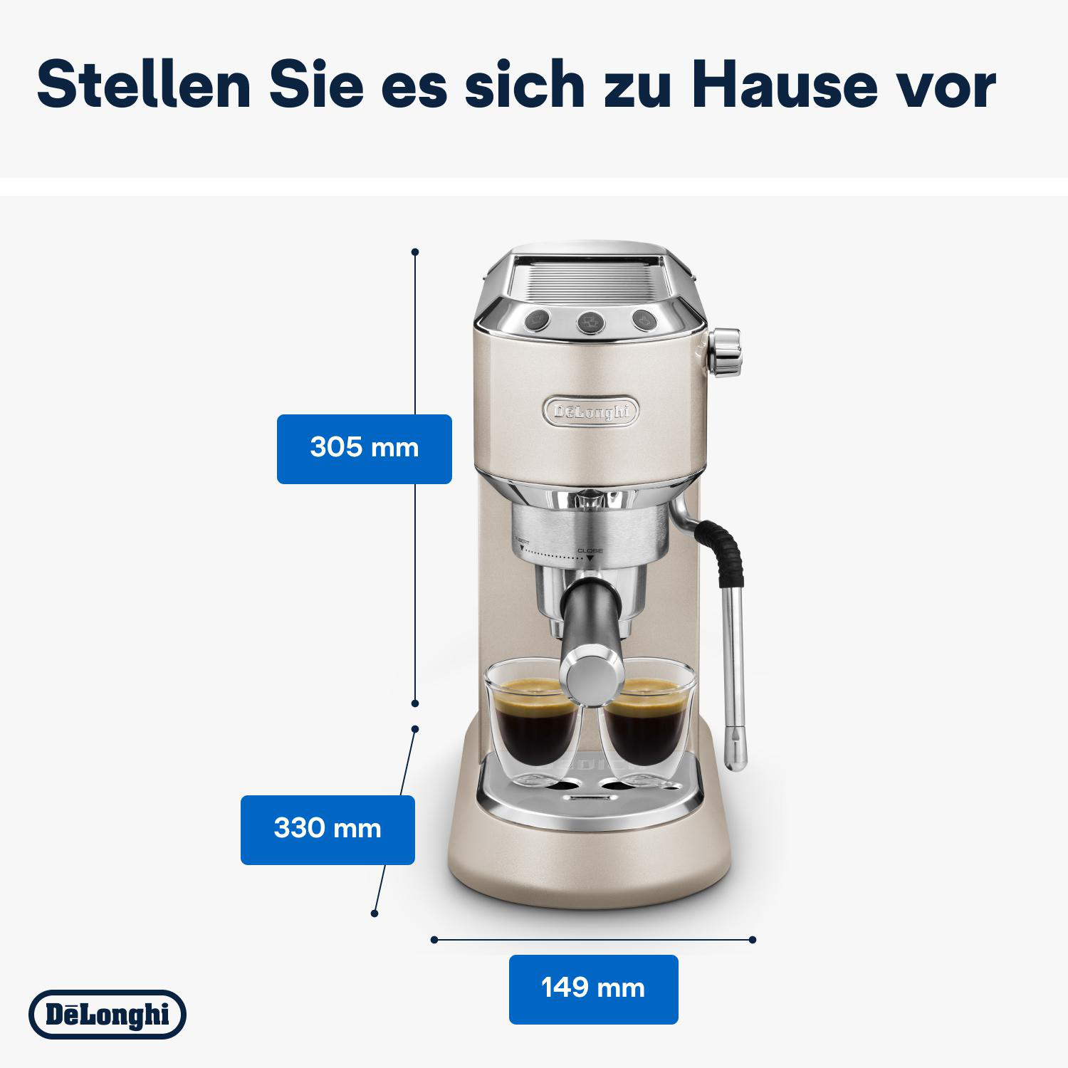 DELONGHI Dedica Arte EC885.BG Espressomaschine Beige metallic