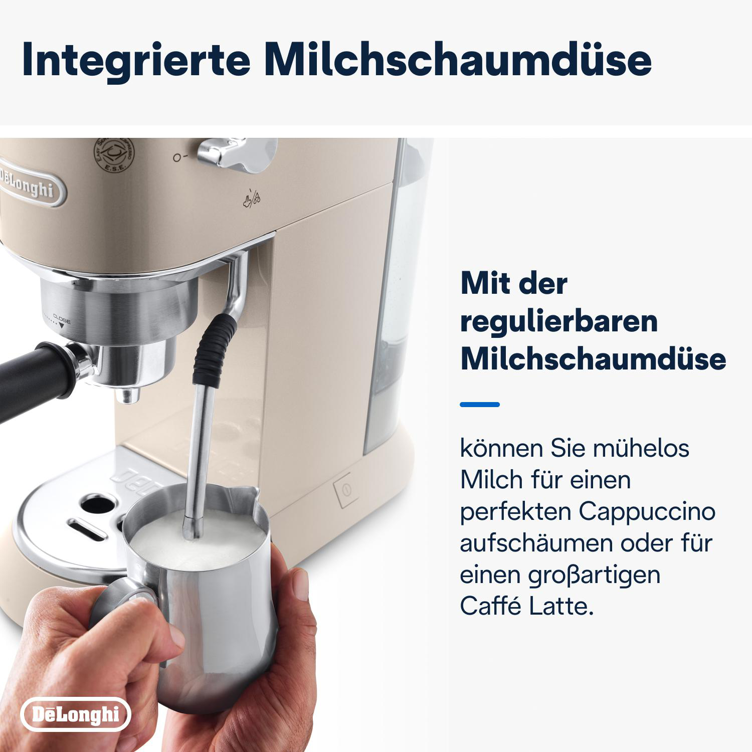 DELONGHI Dedica Arte EC885.BG Espressomaschine Beige metallic