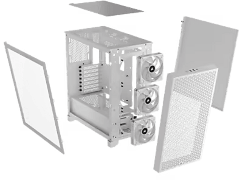 CORSAIR 3000D RGB airFlow Mid-Tower PC-Gehäuse - Weiß — Foto 5 von 5