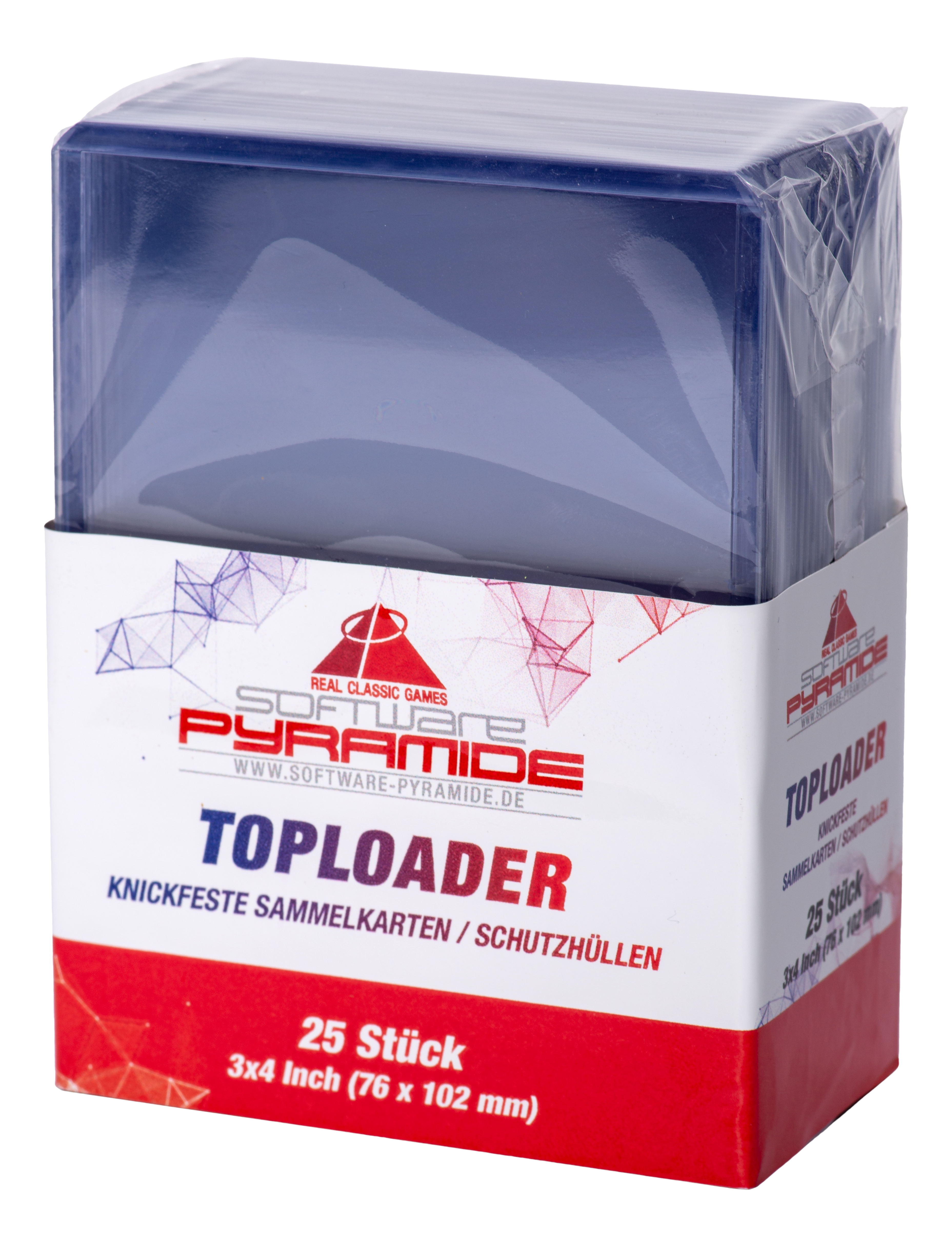 SOFTWARE PYRAMIDE Toploader Clear Pack (25 Stück) - Sammelkartenhüllen (Transparent)