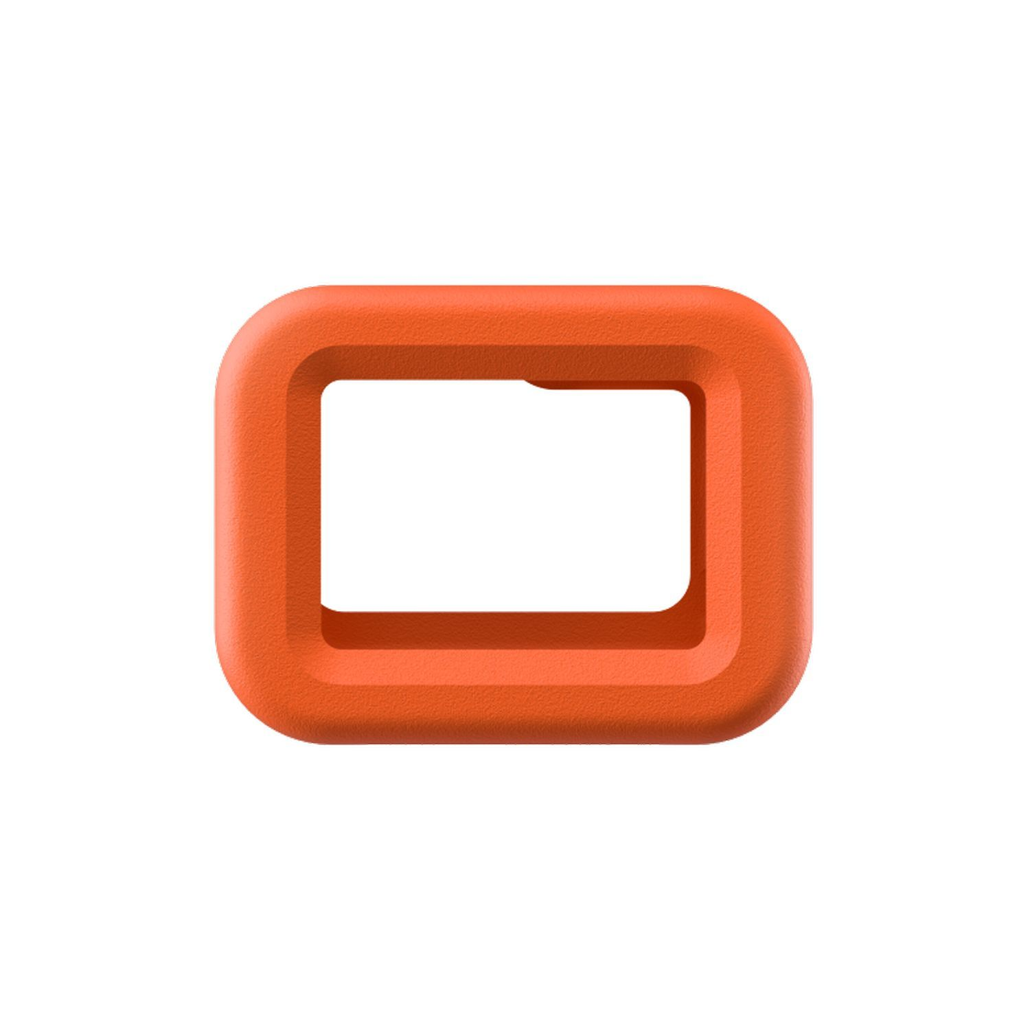 Une forme rectangulaire orange avec un trou au milieu.