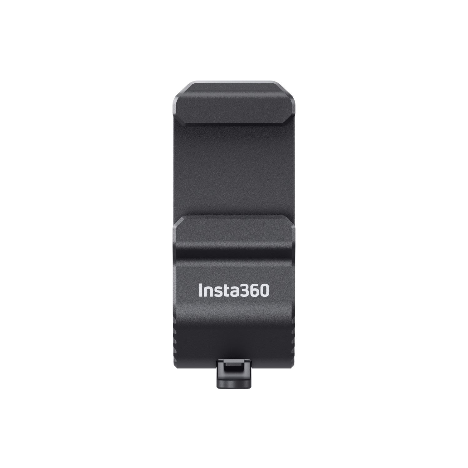 A black Insta360 phone mount, showing the Insta360 logo.