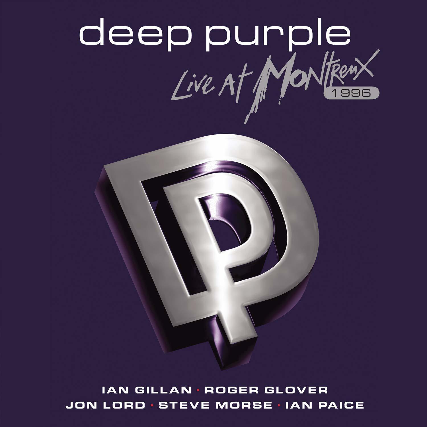 A Deep Purple 'Live at Montreux' album borítója, ezüst logóval lila háttéren.