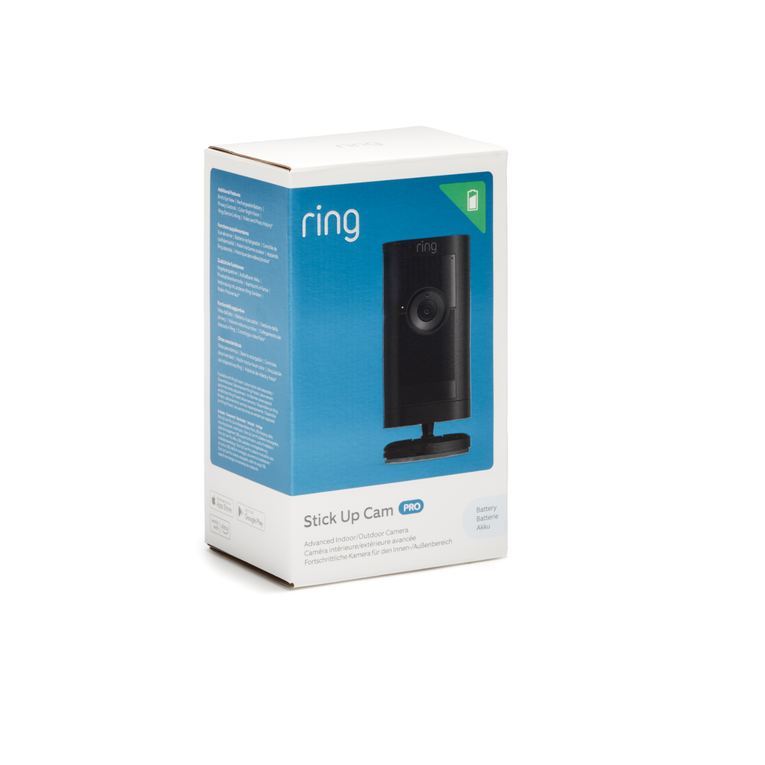 RING Stick Up Cam Pro Battery Zwart