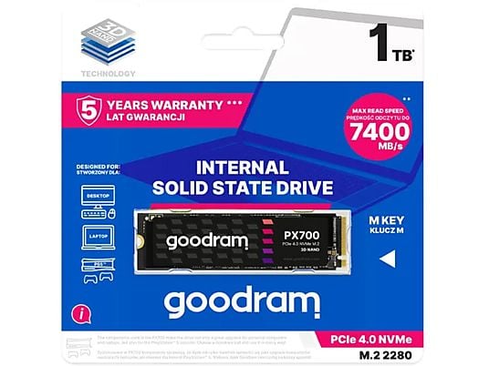 Dysk SSD GOODRAM PX700 1 TB PCIe gen. 4 x4 NVMe SSDPR-PX700-01T-80