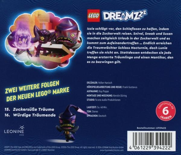 Lego Dreamzzz DVD-Hülle mit Zeichentrickfiguren und Text auf Deutsch.