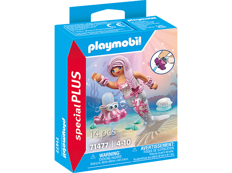 PLAYMOBIL 71477 Meerjungfrau mit Spritzkrake Spielset, Mehrfarbig