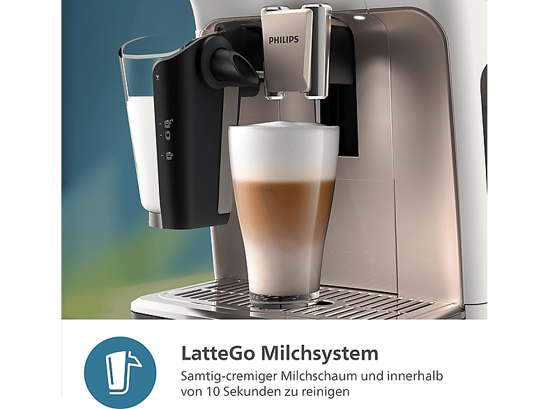 Philips EP5543/80 Serie 5500 Latte Go Kaffeevollautomat (Rosegold/Weiß, Scheibenmahlwerk aus 100 % Keramik, 15 bar, externer Milchbehälter) — Foto 4 von 5