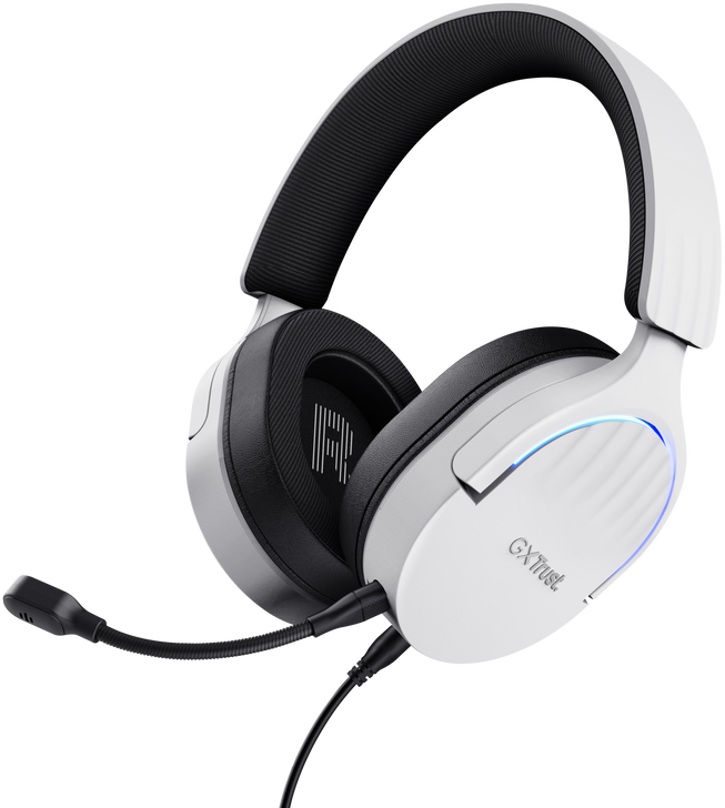 TRUST GXT 490 Fayzo 7.1 vezetékes fejhallgató mikrofonnal, USB, RGB, fehér (25302)