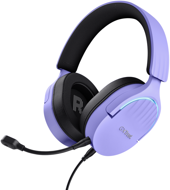 TRUST GXT 490P Fayzo 7.1 vezetékes fejhallgató mikrofonnal, USB, RGB, lila (25303)