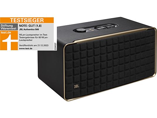 JBL Authentics 500 - Smart-Home-Speaker mit WLAN & Bluetooth (Schwarz)