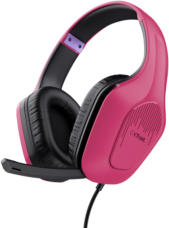 TRUST GXT 415P Zirox vezetékes fejhallgató mikrofonnal, 3,5mm jack, rózsaszín (24992)