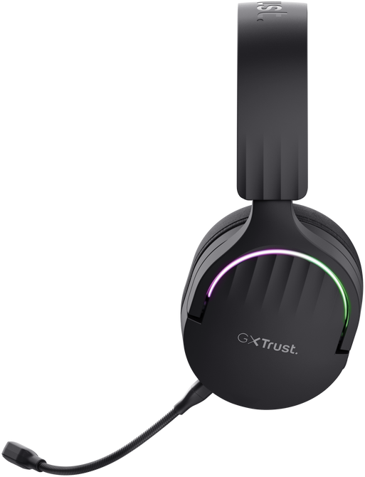 Fekete gamer headset RGB világítással.