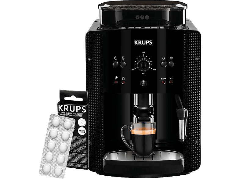 Cafetera superautomática  Krups Roma EA81K870, 1450 W, 15 bar, 1.7 L, 3  temperaturas, 2 tazas, Sistema Thermoblock, Kit de limpieza incluido, Negro