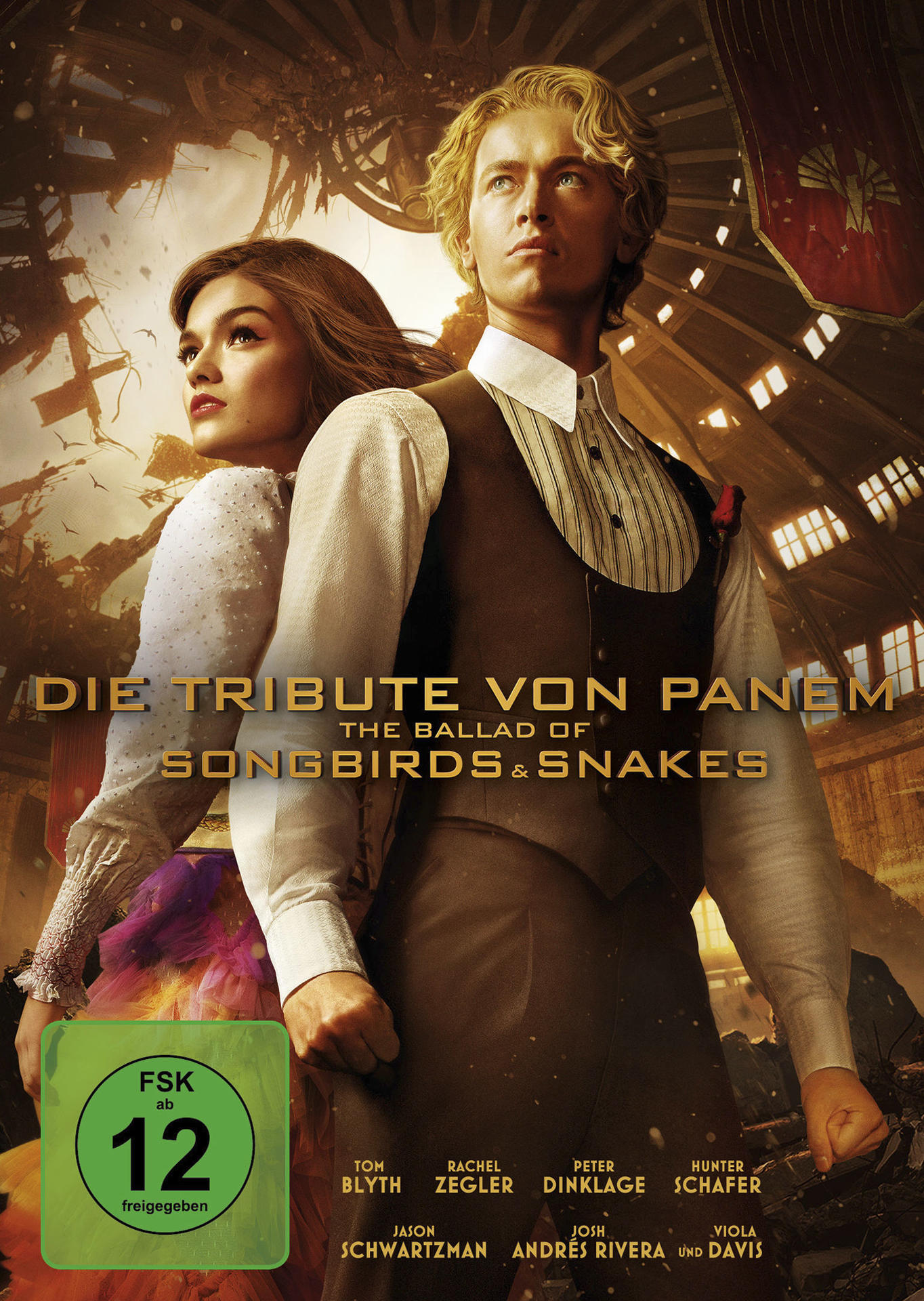 Filmcover von Die Tribute von Panem, mit zwei Personen. Grünes FSK-Label.