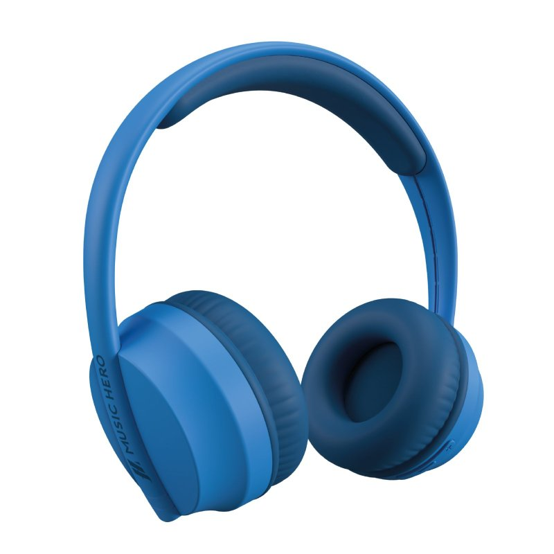 Blaue Kopfhörer. Die Kopfhörer sind Over-Ear.
