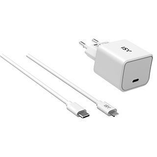 Cargador - ISY IWC 2501, Lightning-USB C, 20W, 1m, Blanco