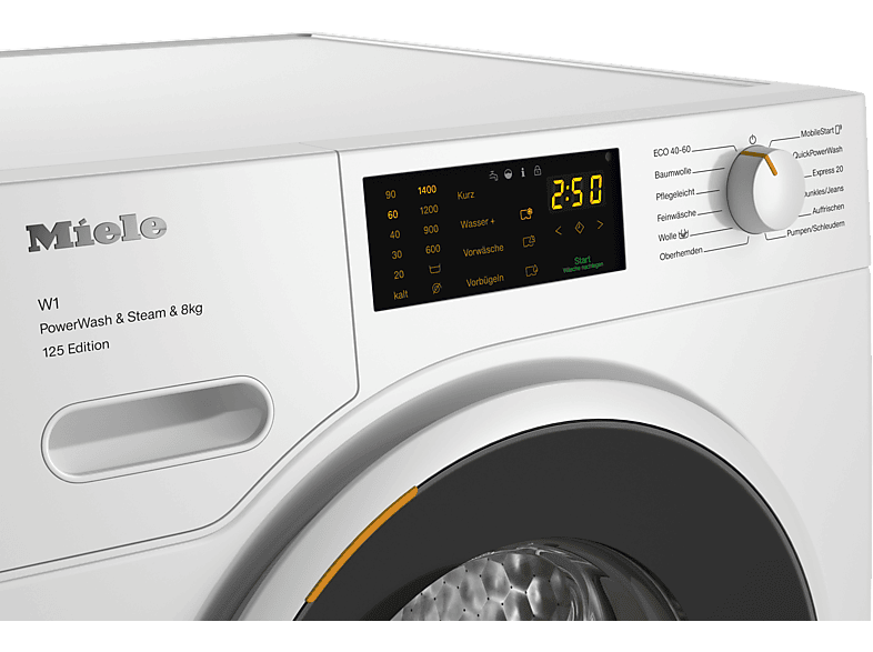 MIELE WWB380 WPS 125 Edition W1 White Edition Waschmaschine (8 kg, 1400 U/Min., A, Flusenfilter, Fremdkörperfilter)