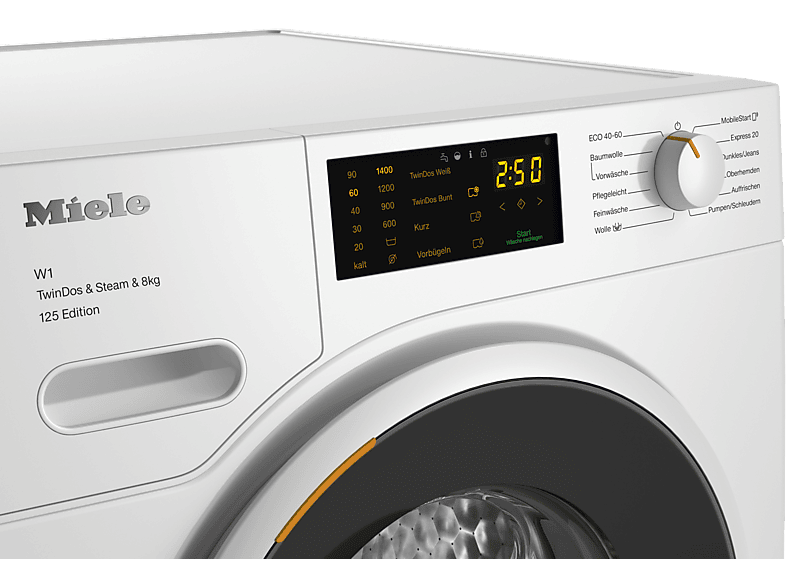 Thumbnail - MIELE WWB680 WCS 125 Edition W1 White Waschmaschine (8 kg, 1400 U/Min., A, Flusenfilter, Fremdkörperfilter)