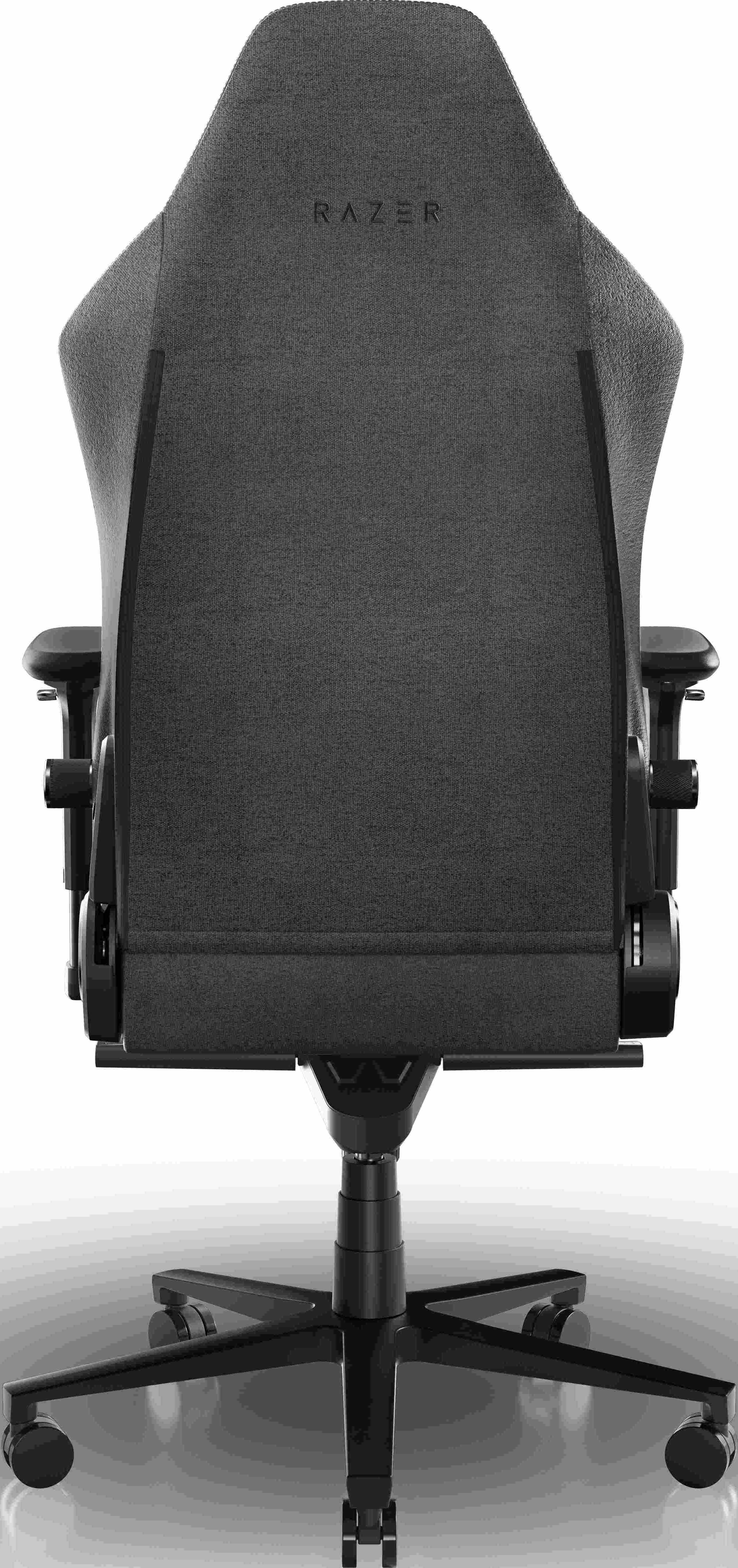 Rückansicht eines schwarzen Razer Gaming-Stuhls mit Razer-Logo.