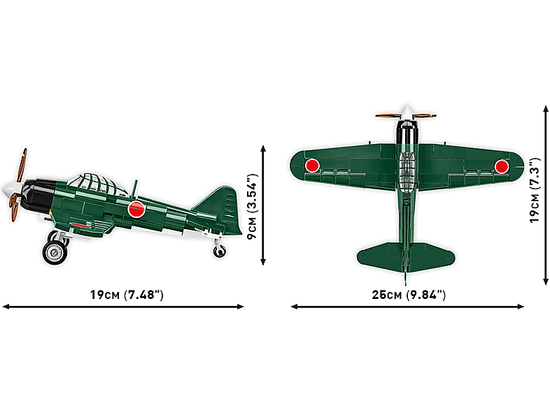 Thumbnail - COBI - Mitsubishi A6M2 Zero Bausatz, Mehrfarbig