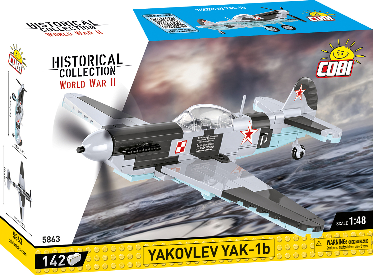 Ein Yakovlev Yak-1b Modellflugzeug in einer Box. Historische Sammlung WWII.