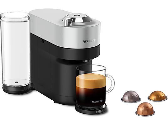DE-LONGHI ENV95.S Vertuo Pop+ Deluxe - Nespresso® Kaffeemaschine (Schwarz/Metall)