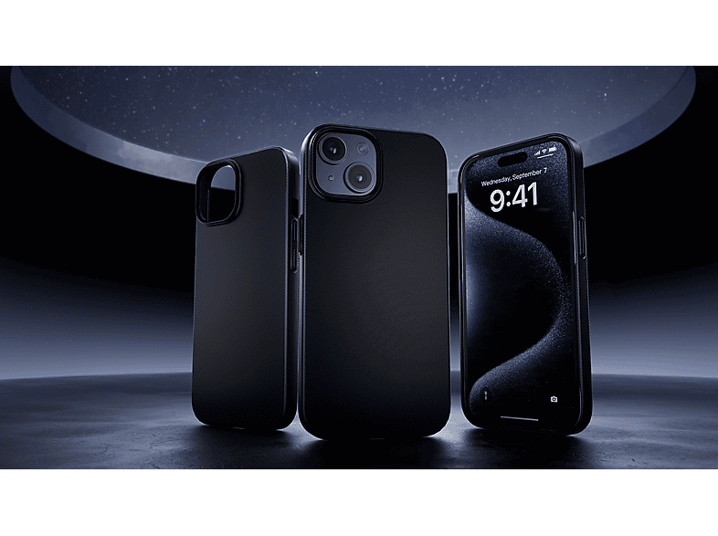 Thumbnail - ISY ISC-3733, Backcover, Apple, iPhone 15, Schwarz Carbon