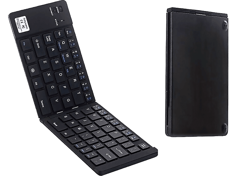 Teclado inalámbrico - Dam Electronics 228, Plegable, Bluetooth, Universal, Conexión inmediata, Negro