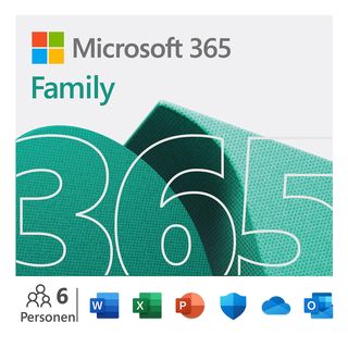 Microsoft 365 Family – 12 Monate für 1-6 Nutzer (je 5 Geräte), 6 TB Cloudspeicher, Code in the box - [Multiplattform]