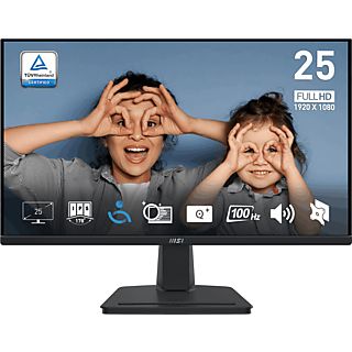 Monitor - MSI PRO MP251, 24.5", FHD, 4 ms, 100 Hz, Panel IPS, Tecnología EyesErgoc, Negro