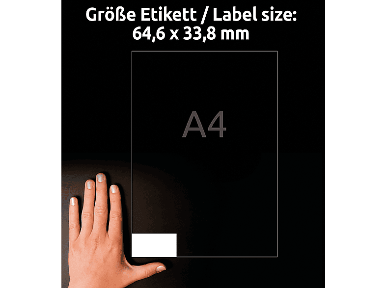 AVERY ZWECKFORM Etiketten, Home Office, Kleinpackung, 64,6 x 33,8 mm, 3658-10 — Foto 2 von 5