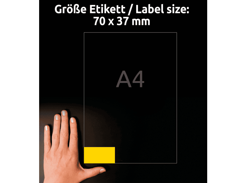 AVERY ZWECKFORM Farbige Etiketten, Home Office, Kleinpackung, 70 x 37 mm, 3451-10 — Foto 2 von 4