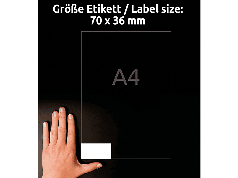 AVERY ZWECKFORM Universal-Etiketten, 70 x 36 mm, 3490 — Foto 2 von 5