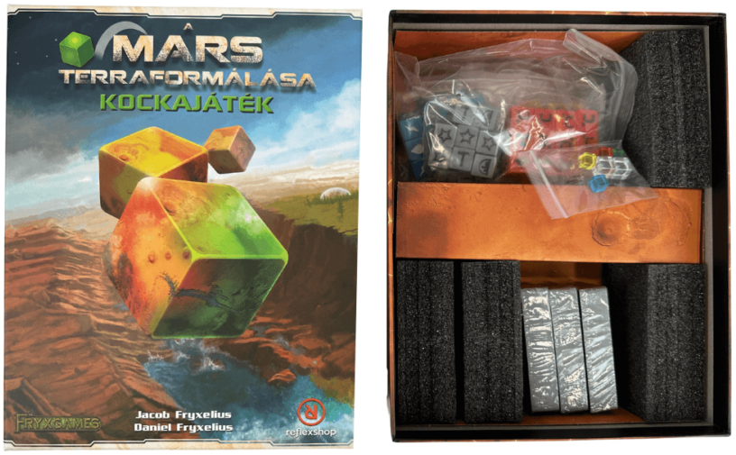 Társasjáték doboz 'Mars: Terraformacja' címmel.