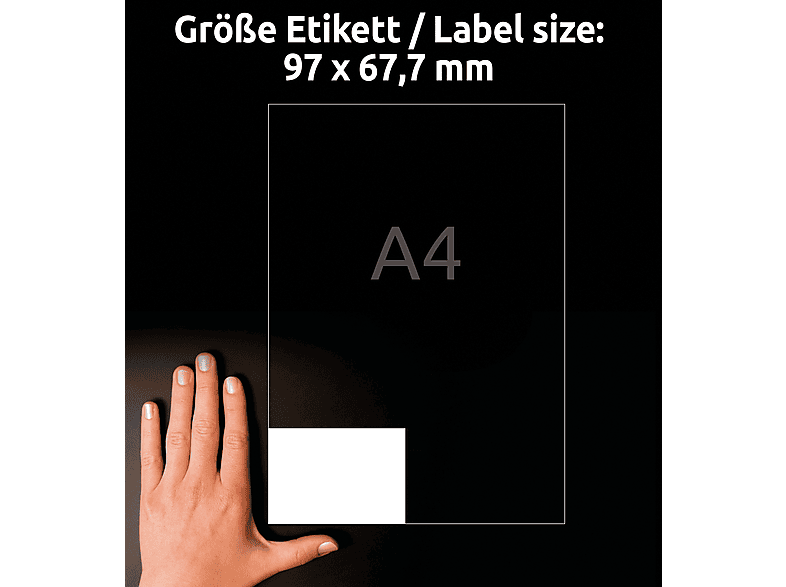 Avery-Zweckform 4782 Universal-Etiketten 97 x 67.7 mm Papier Weiß 240 St. Permanent haftend Tintens — Foto 3 von 6