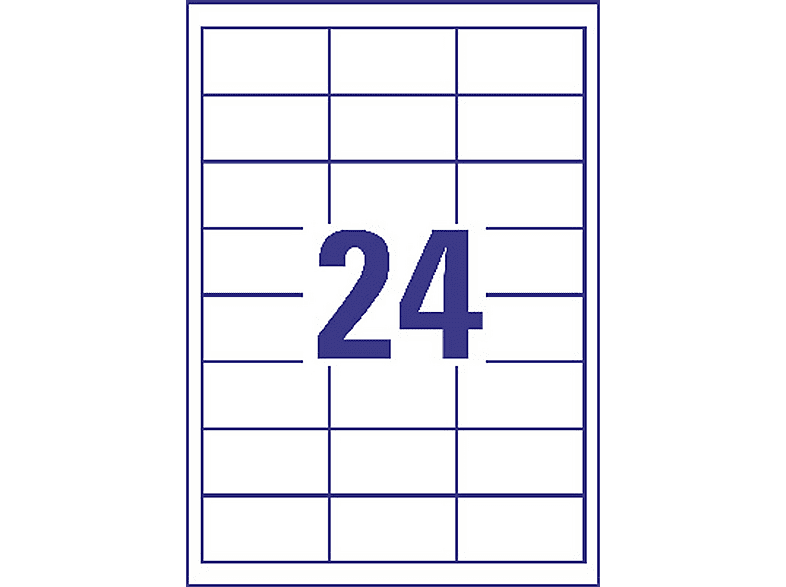 AVERY ZWECKFORM Universal-Etiketten, ultragrip, 64,6 x 33,8 mm,100 Bogen/2.400 Etiketten,weiß (3658) — Foto 3 von 5