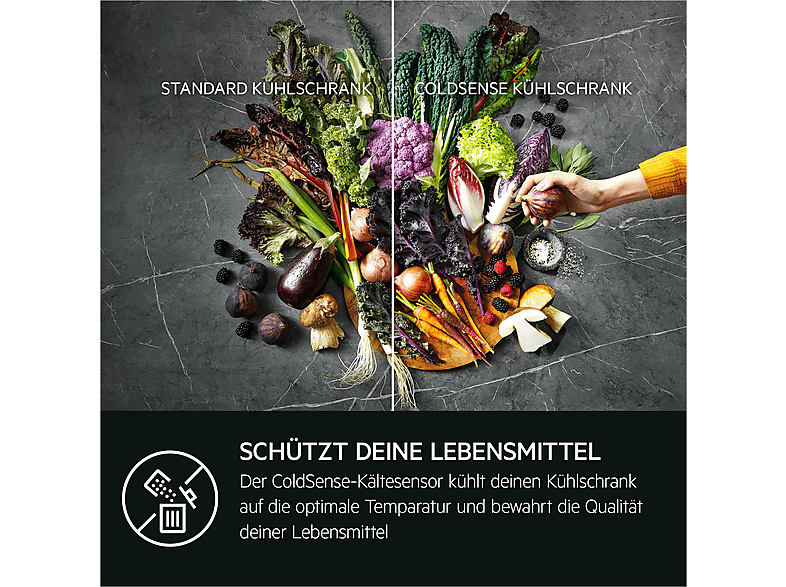 AEG TSD5S121ES Serie 5000 mit ColdSense Kühlgefrierkombination (E, 182 l, 1218 mm hoch, Weiß)